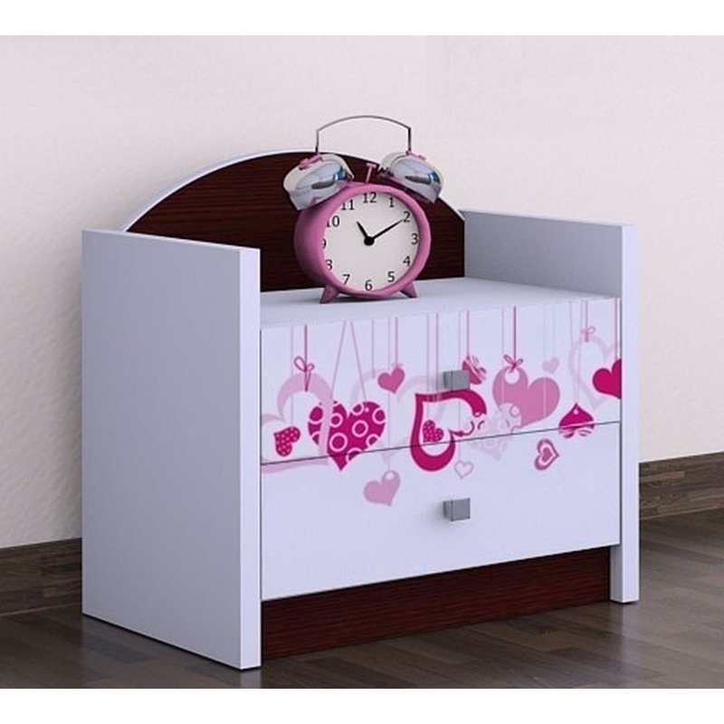 Kasey 2 Drawer Nightstand, Dark Brown