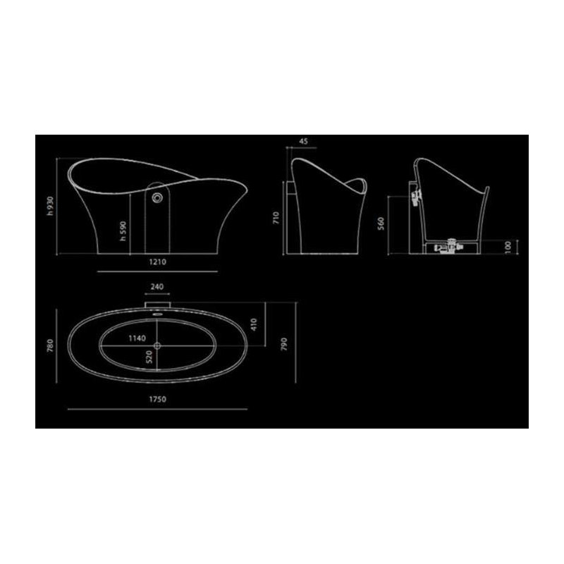 Vivian 68.9'' L Freestanding Soaking Bathtub, Gold Leaf