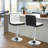 Modern Adjustable Bar Stools, Faux Leather Swivel Counter Height Barstools Chairs with Footrest-91760927