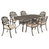 Lular 6 - Person Metal Patio Dining Set with Oval Table