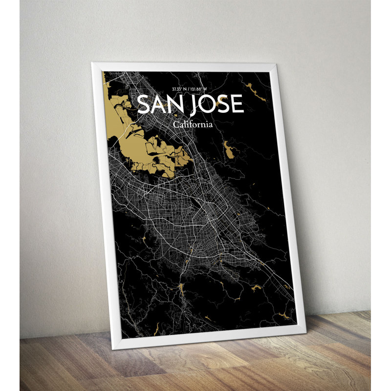 San Jose City Map - No Frame Print, 43.2cm H x 27.9cm W x 0.13cm D