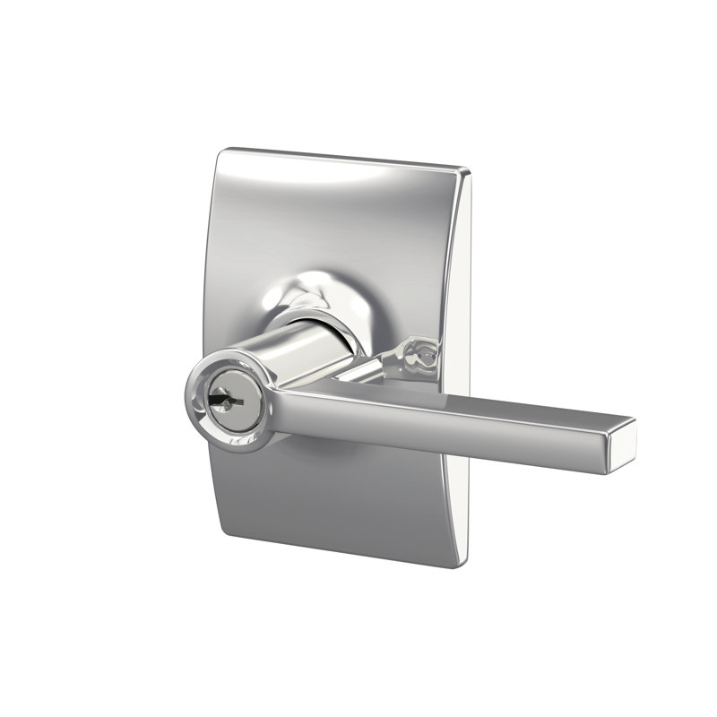 Latitude Keyed Door Lever, Bright Chrome, Yes