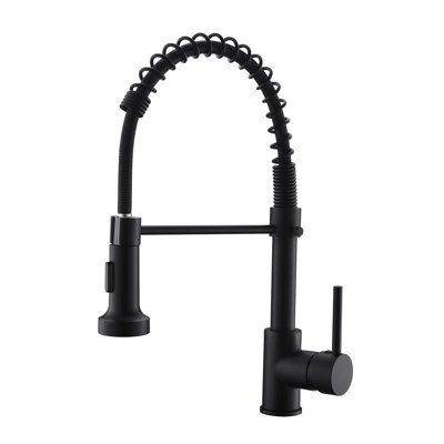 Black Kitchen Faucet With Pull Down - Construction, Corrosion Resistance, Stream And Spray Settings Matte Fingerprints, Stable Water Flow, Easy To Assemble