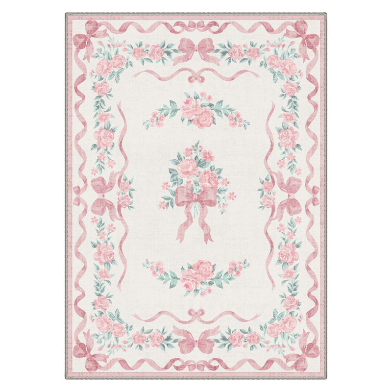 Tapis à motif floral Atascadero, Rectangle 5 pi x 7 pi