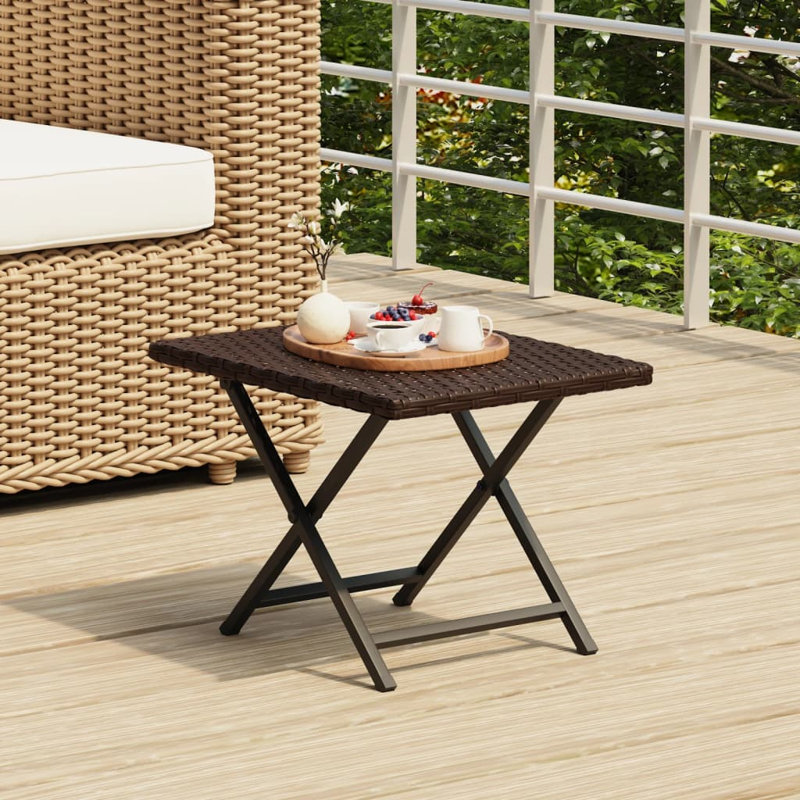 Lakhwinder Rectangular Folding Outdoor Bistro Table , 45cm cm W 35cm cm D, Brown