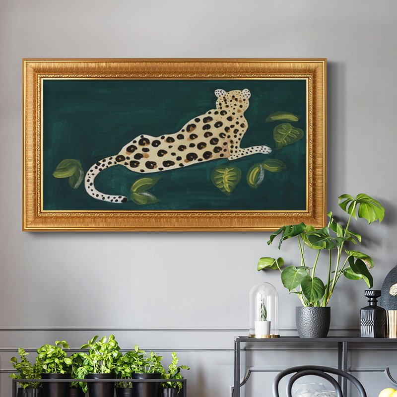 Lethargic Leopard I - reproduction de photo sur toile, H 25 po x l 45 po x P 2,5 po