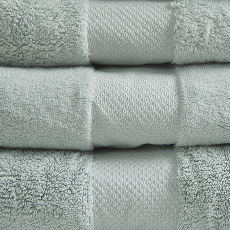 Cotton 6 Piece Bath Towel Set, Light Green