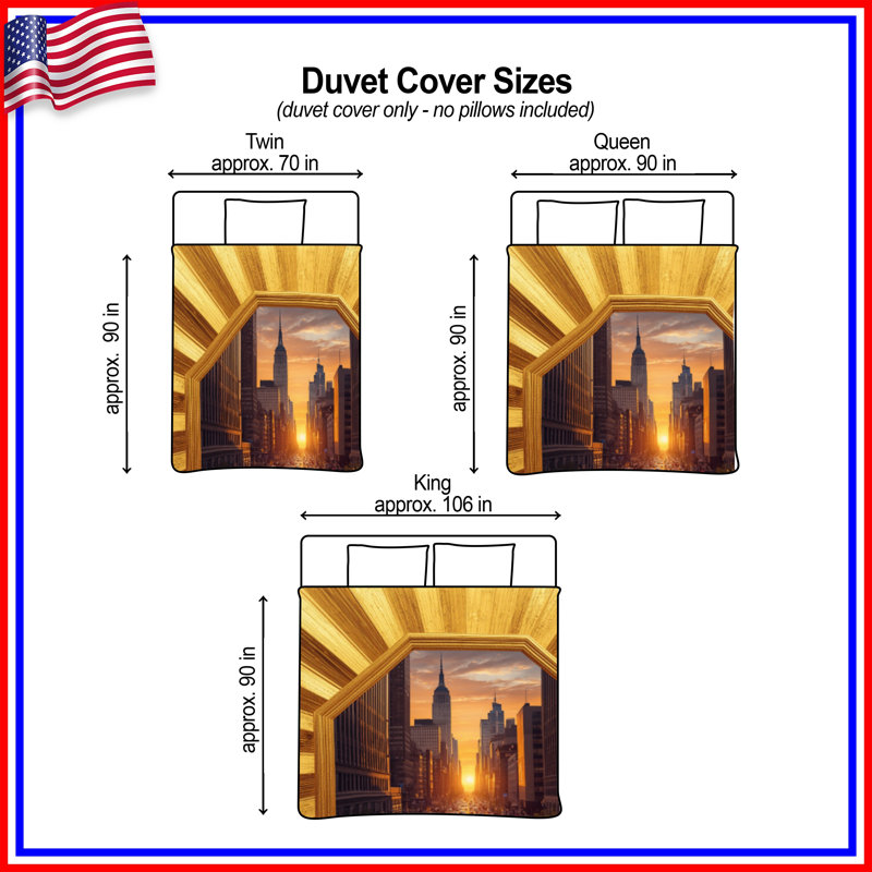 Housses de couette City Sunset Skyscrapers, Lit simple