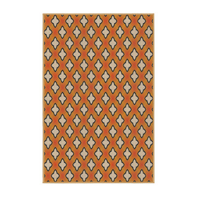 Tapis de zone brun à motif Jakes
