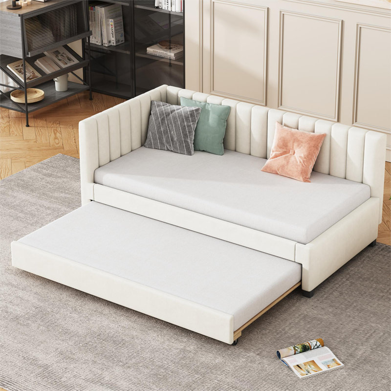 Allicen Upholstered Daybed, Beige