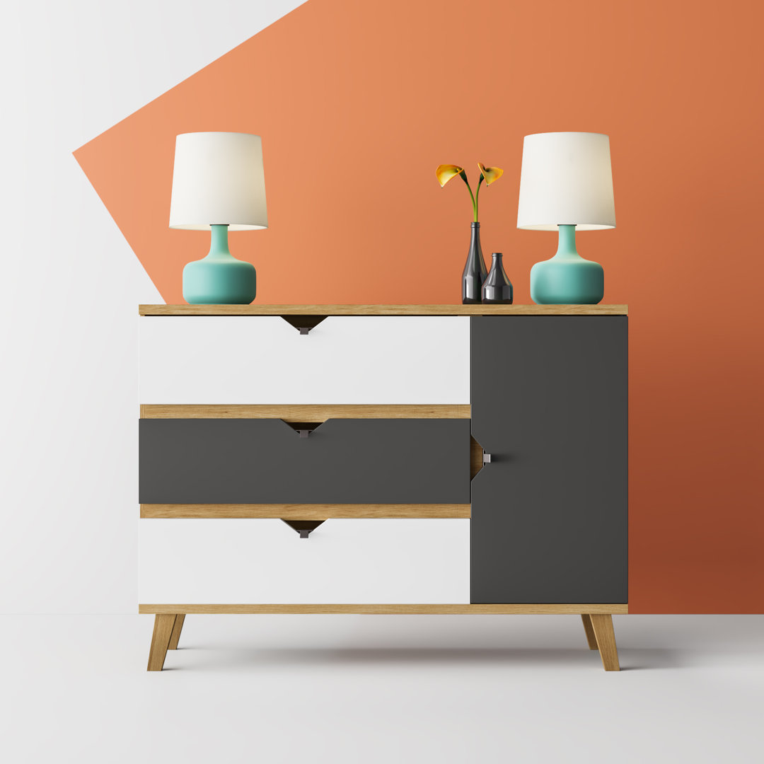 Raven 3 Drawer 120Cm W Combi Chest