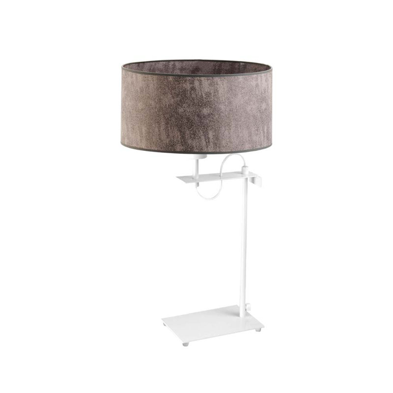 Arlena Metal Desk Lamp, White, Gray Melange
