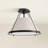 Solacer Flush Mount – Metal, Fabric & Black, Ivory White Shaded 1-Light Hardwired Dimmable Ceiling Light for Bedroom or Hallway in Modern, Mid-Century, and Contemporary Style-78799574