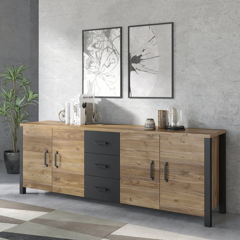 Montvale 220cm Sideboard, Black Matte