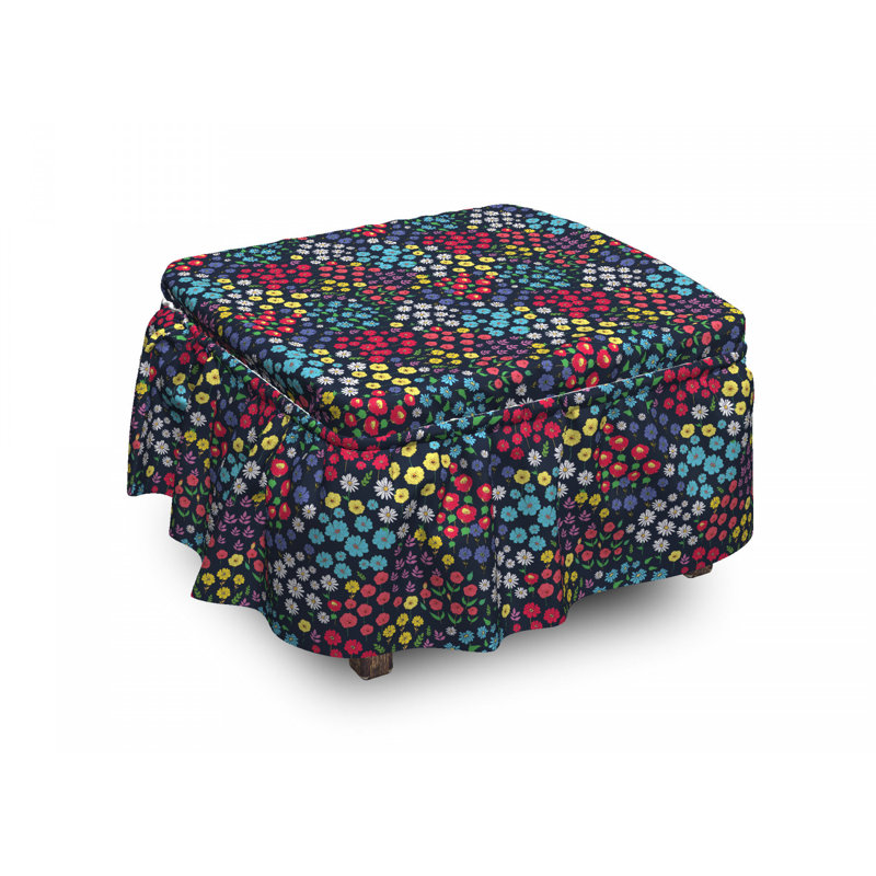 Housse pour repose-pieds spring fleurs
