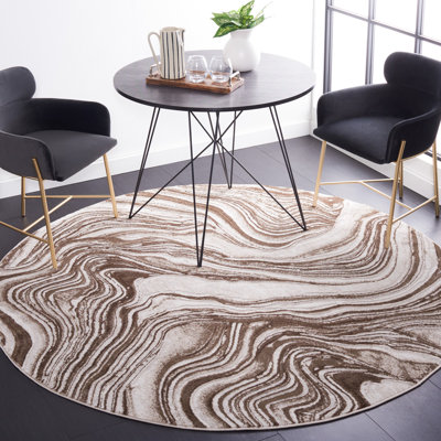Abstract Brown/Beige Area Rug