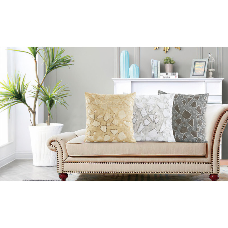 Novel Geometric Lace Pattern Pillow Cover, Gold