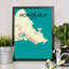 Honolulu City Map - No Frame Print-436208233