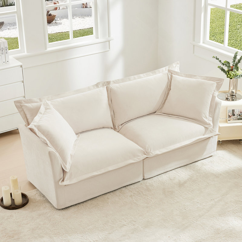 Canapé confortable à 2 places pour le salon avec housse amovible, coussin rembourré et design moderne et intemporel