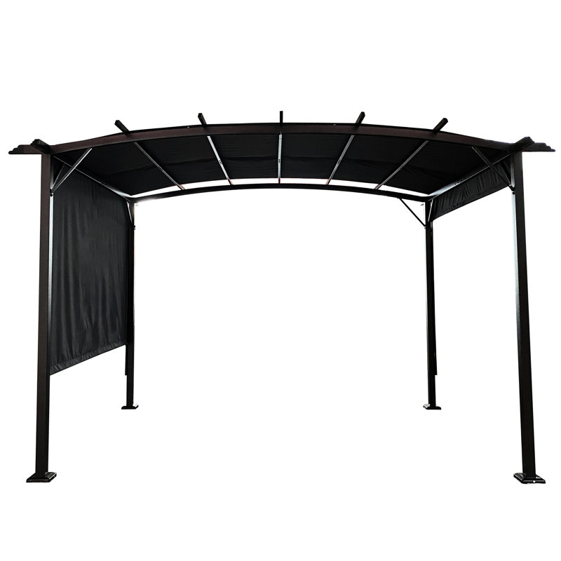 12X9 Ft Outdoor Gazebo - Retractable Canopy, Steel Frame For Backyard Barbecues And Entertaining Pergola With Shade Activities