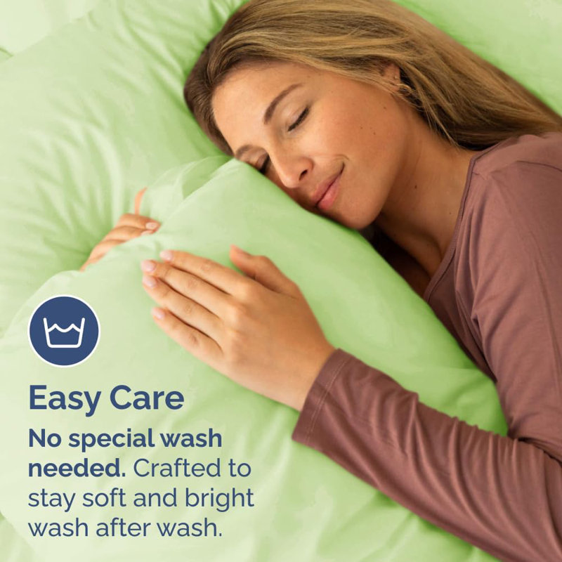 Microfiber Pillowcase Set of 2, Soft Double Brushed Pillow Covers, Breathable & Easy Care, Queen, Light Sage Green