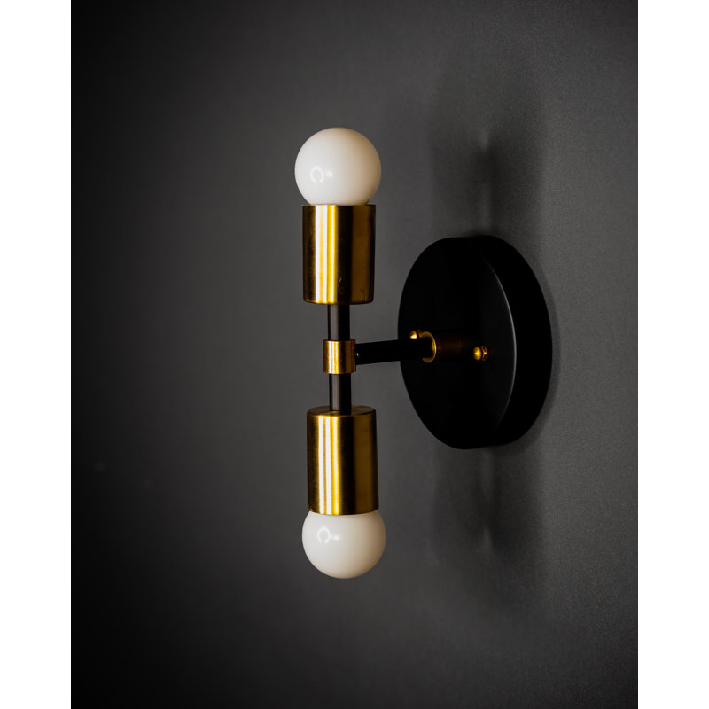 Canaday Armed Sconce, Black/Brass