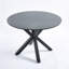 42,53 po Longue table noire, plateau, pieds en métal, plateau de cuisine et de salle à manger rond noir simple de style 42,1 po avec utilisation