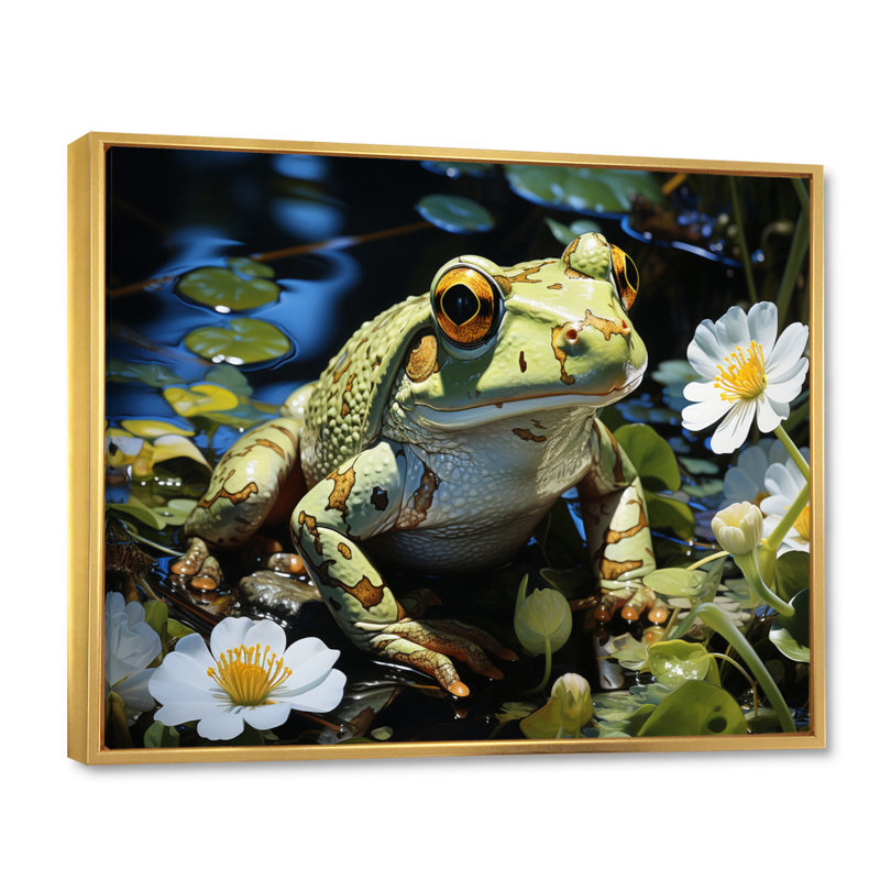 Frog Freedom - Animals Canvas Prints, Gold Floater Framed, 30" H x 40" W x 1.5" D
