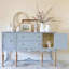 Buffet décoratif rétro en bois massif bleu
