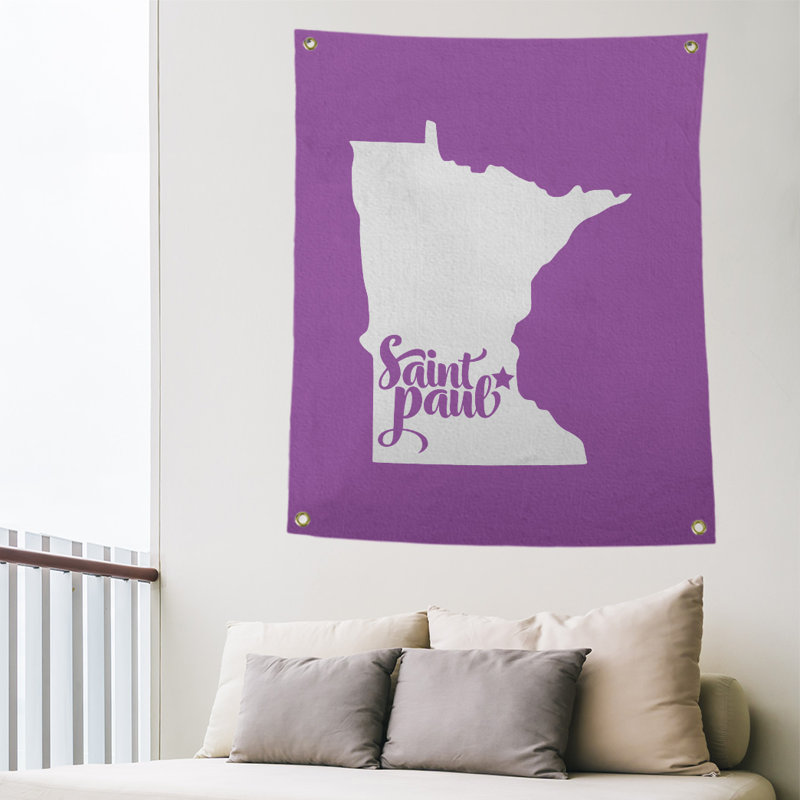 Tapisserie murale saint paul minnesota, H 59 po x l 50 po, Violet