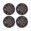 Sous-verres ronds en cuir végétalien noir Ouroboros Skulls