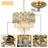 Luxury 4-Light K9 Crystal & Metal Chandelier – Slope-Ceiling Compatible, Adjustable Chain, Perfect for Dining Room, Living Room, Bedroom