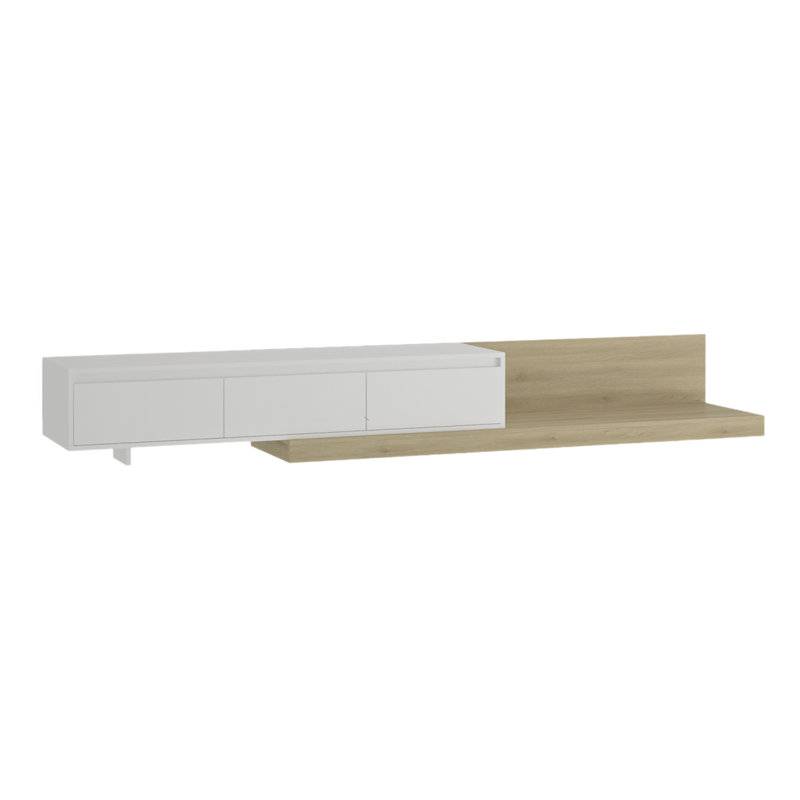 Modern Tv Stand With Led Lighting And Storage Functionality, Suitable For Living Rooms And Bedrooms., White