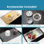 Évier de cuisine noir encastrable 30 po x 19 po en acier inoxydable avec fonction pratique et panier de drainage à finition quadrillée-124185539-124185538