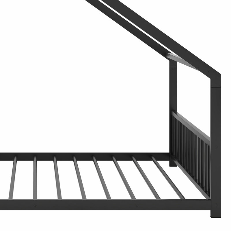 Metal House Bed, Full , Black