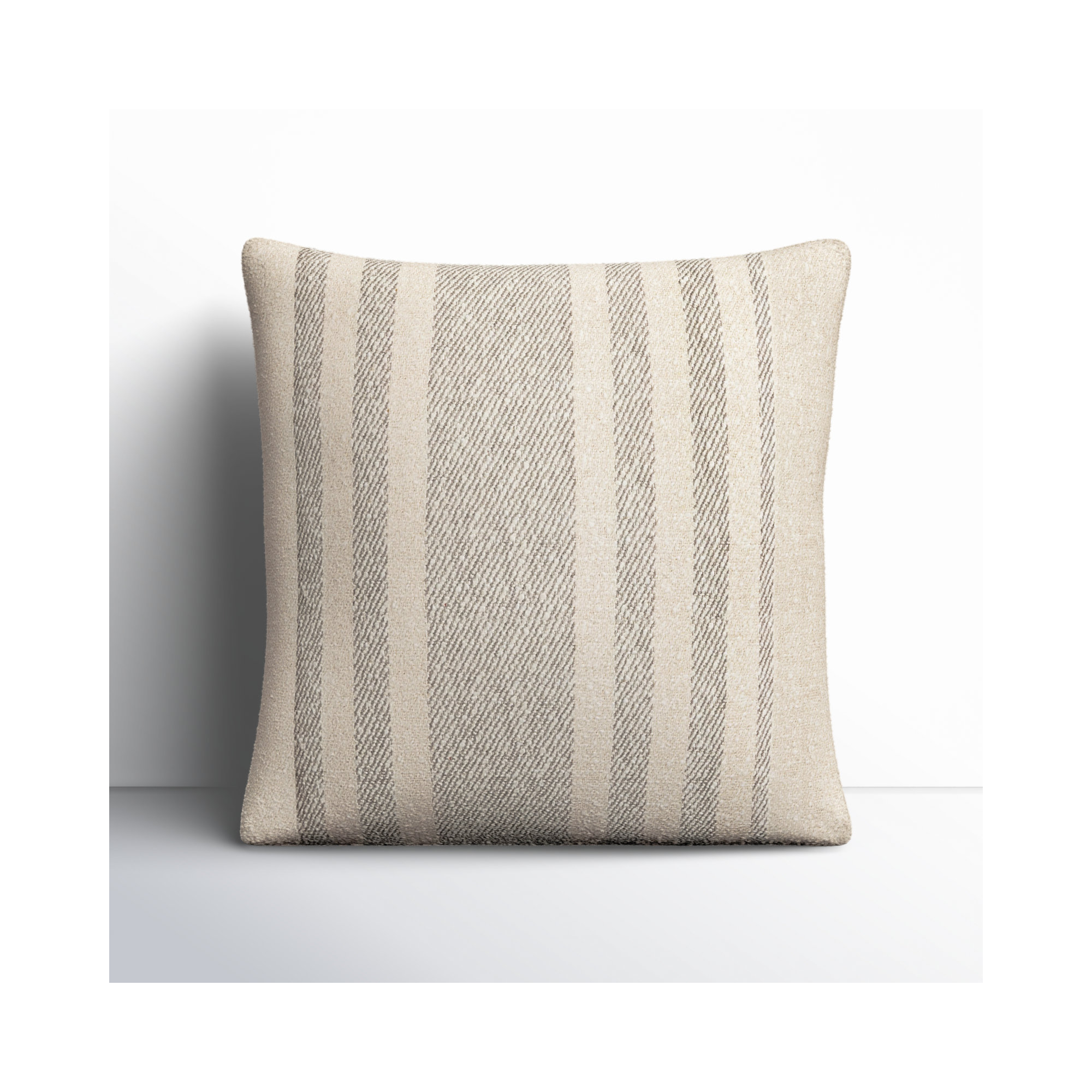 Sorden Striped Cotton Throw Pillow, 18" x 18", Brown, Polyester/Polyfill