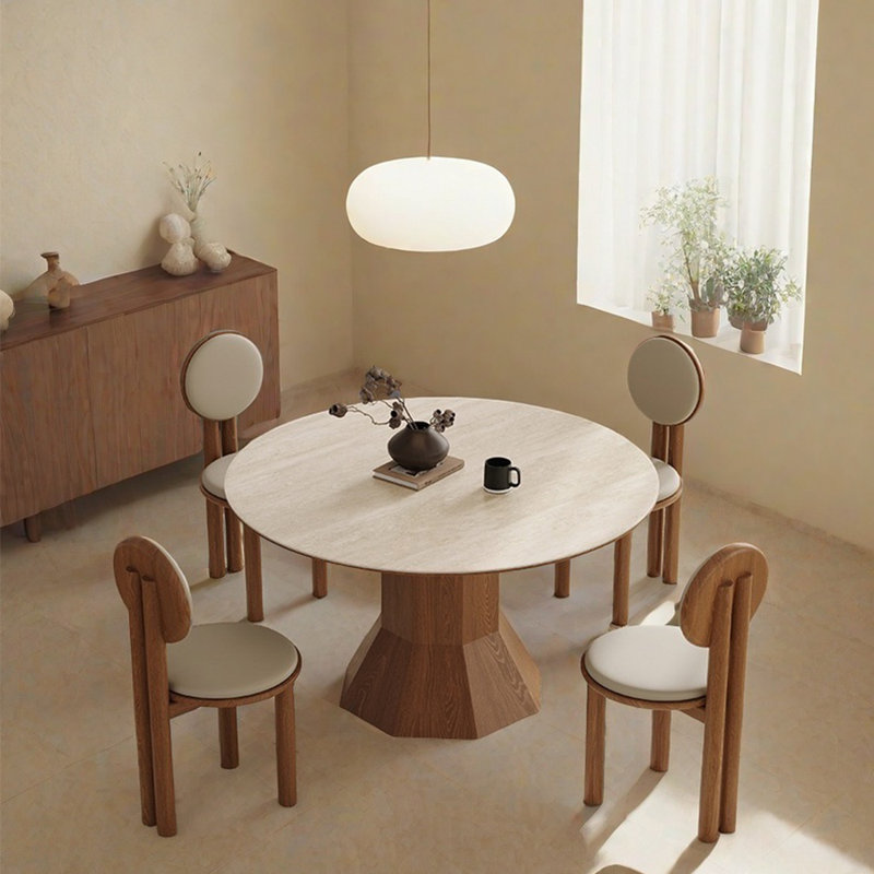Table de salle à manger ronde moderne et simple, H 29,53 po x L 47,24 po x l 47,24 po