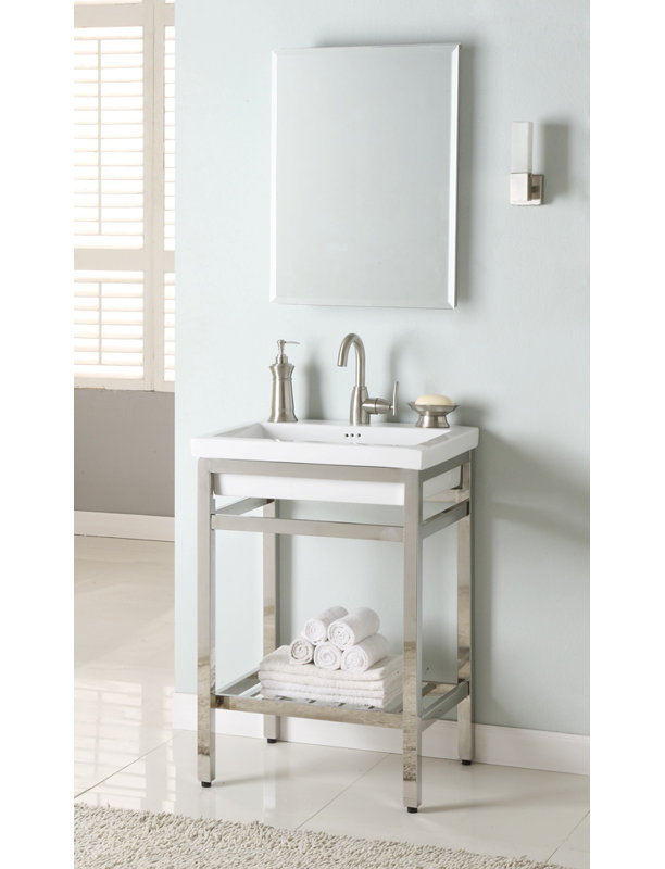 South Beach 24" Single Bathroom Vanity Set, Polished Chrome, 1 Hole