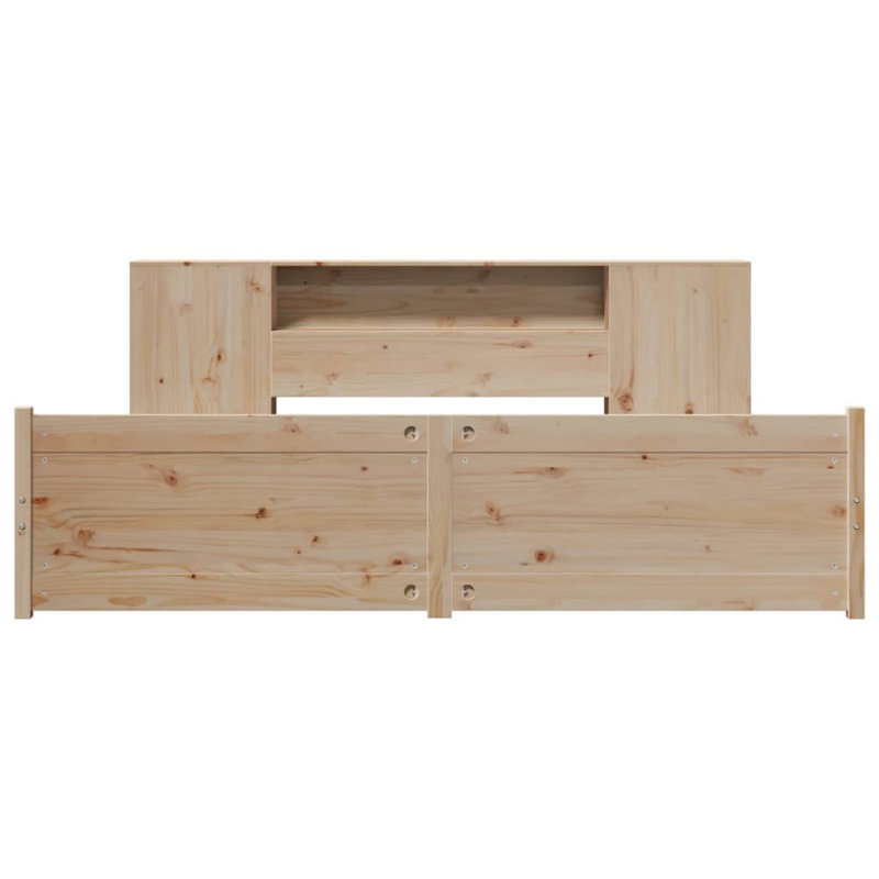 Bookcase Bed Without Mattress Solid Wood Pine, Super King (6')