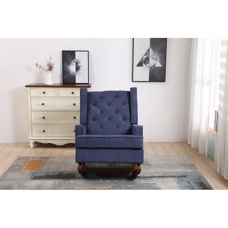Chaise berçante Abhimanyu, Tissu gris pâle