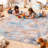 Machine Washable Non-Slip Area Rug， Modern Abstract Rug for Living Room， Bedroom， Kitchen， Soft Low-Pile Stain-Resistant Carpet， 5x8 Feet-2003070592