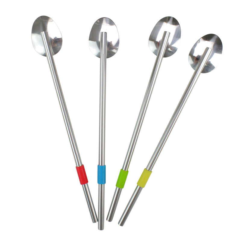 Cuillères et pailles réutilisables en acier inoxydable Jaworski