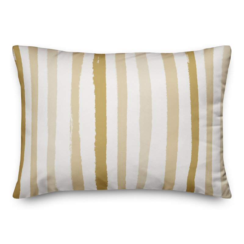 Housse et insert de coussin rectangulaire d'extérieur Vertical Strokes 17, Jaune