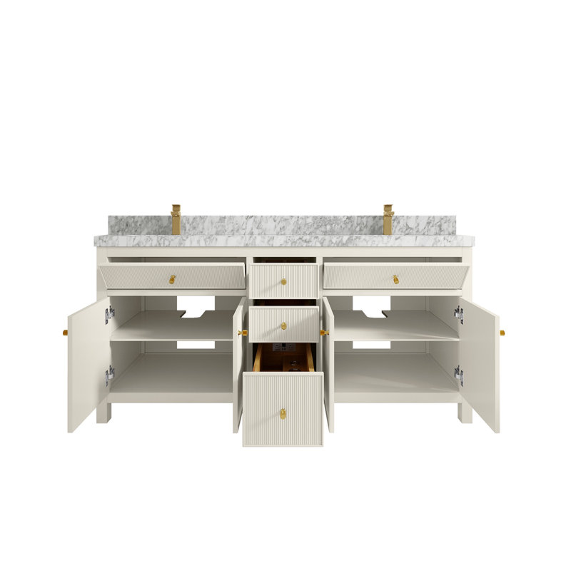 Sonoma X P 22 po De salle de bain double en albâtre Quartz Calacatta Nuvo, marbre de Carrare