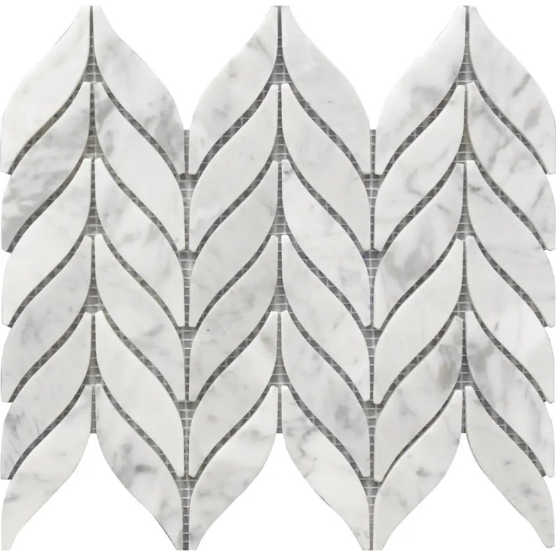 Feuille de saule en marbre poli mosaïque