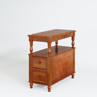 2 PC Wood 2 - Drawer Side End Table  For Living Room