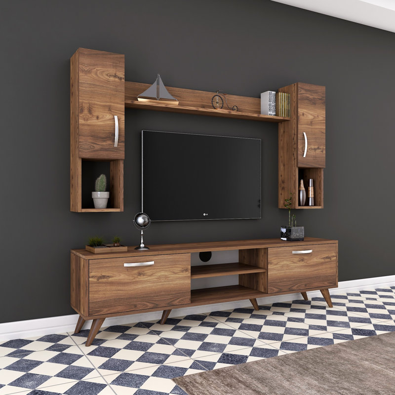 Endre Unfinished Entertainment Centre for TVs up to 55", Walnut