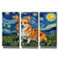 « La Nuit étoilée » de Rich Monet, triptyque mural représentant un Welsh Corgi Pembroke, 152 x 102 cm-1022971225