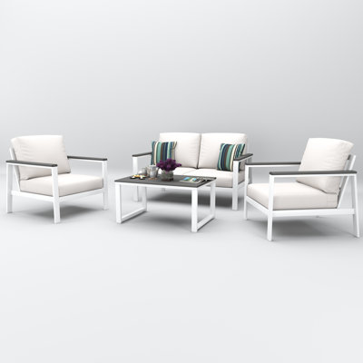 Townsend 4 Person Seating Group With Sunbrella Cushions by Birch Lane