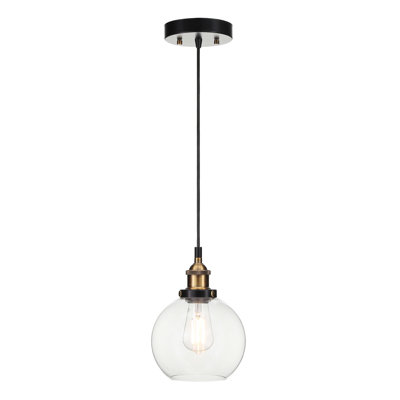 Luminaire suspendu, luminaire suspendu industriel en verre 1 lumière